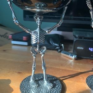 Listing for 2 skeleton wine glasses